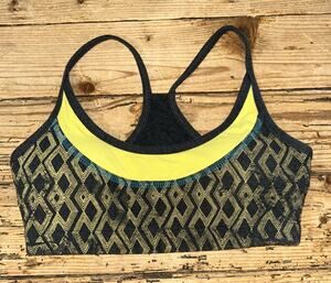 Green Apple Women’s Size S Multicolored Geometric Print Racerback Sports Bra